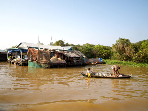 floating village  Tonle sap lake. Cambodia