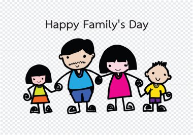 Happy family 's day  father, mother, son , girl idea design clipart