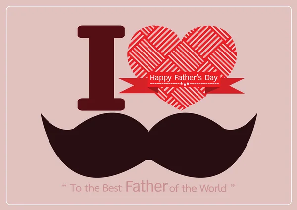 Father's Day card with mustache — Stock Vector