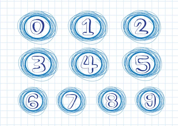 Numeri impostati nell'illustrazione, numero astratto — Vettoriale Stock