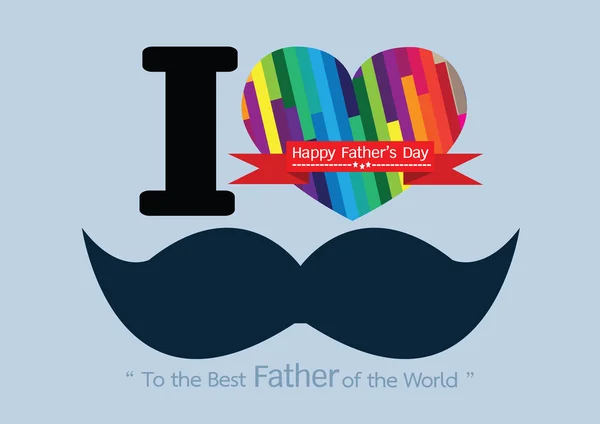 Father's Day card with mustache — Stock Vector