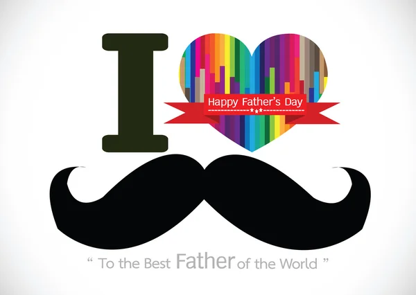 Father's Day card with mustache — Stock Vector