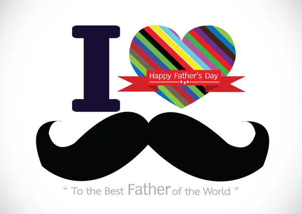 Father's Day card with mustache — Stock Vector