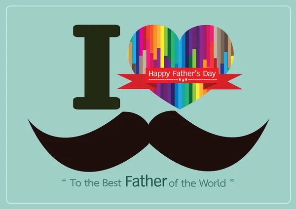 Father's Day card with mustache — Stock Vector