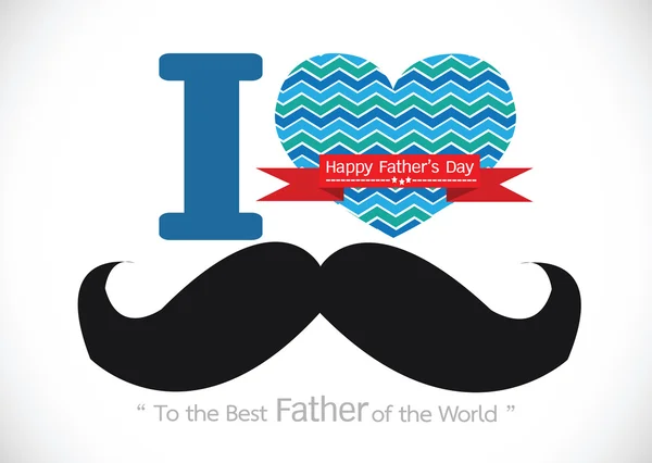 Father's Day card with mustache — Stock Vector