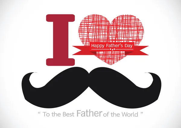 Cartão de Dia do Pai com bigode —  Vetores de Stock