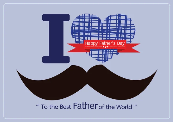 Father's Day card with mustache — Stock Vector
