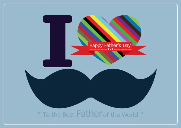 Father's Day card with mustache — Stock Vector