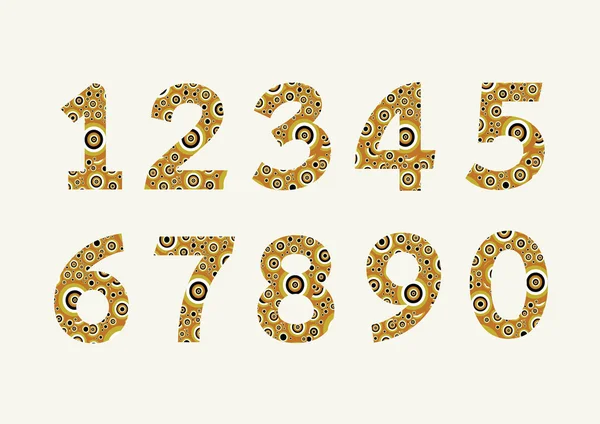 Nummers instellen in illustratie, abstracte nummer — Stockvector