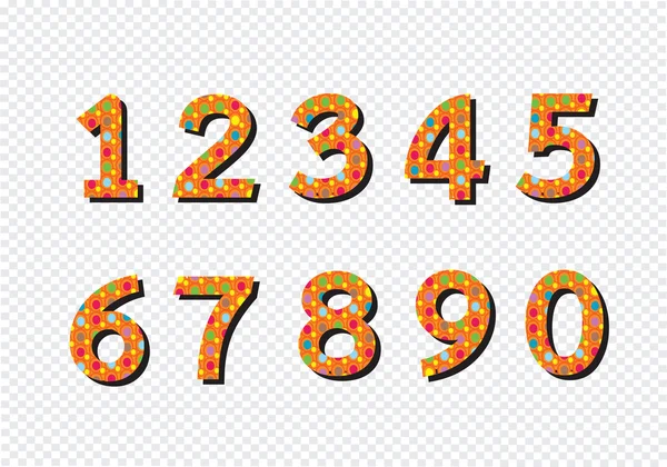 Numbers set in illustration , abstract number — Stock Vector