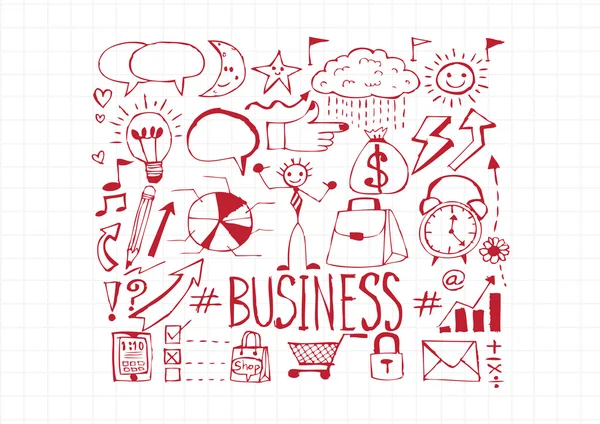 Doodle de mão Doodles de negócios — Vetor de Stock