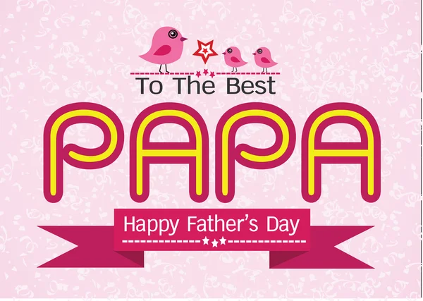 Tarjeta del Día del Padre Feliz, amor PAPA o papá — Archivo Imágenes Vectoriales