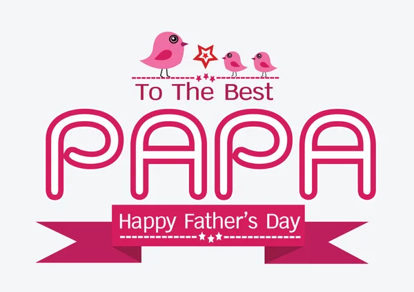 Gelukkig vaders dag kaart, liefde papa of papa — Stok Vektör