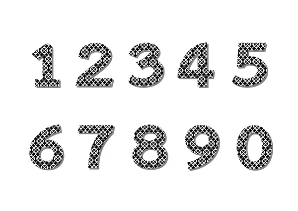 Zahlen in Illustration gesetzt, abstrakte Zahl — Stockvektor