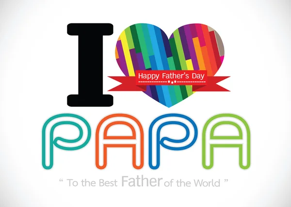 Happy Father's Day card , love PAPA or DAD — Stock Vector