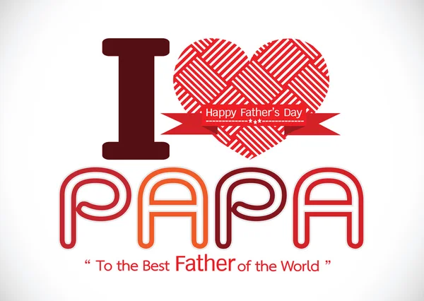 Happy Father 's Day card, love PAPA or DAD - Stok Vektor