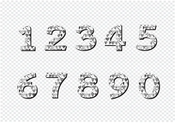 Numbers set. illustration — Stock Vector