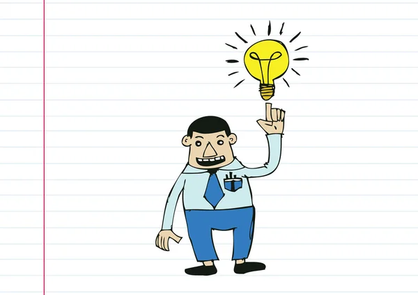 Man with light bulb — Stock Vector