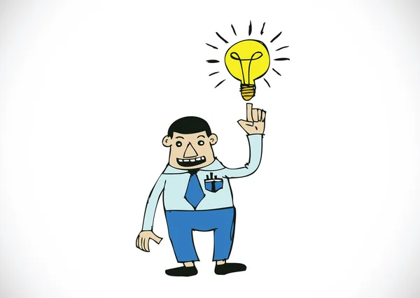 Homme avec ampoule — Image vectorielle