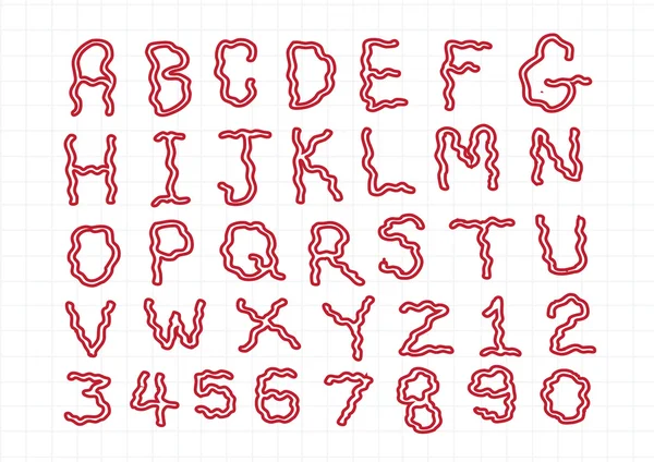Hand getrokken brieven lettertype met een pen geschreven — Stockvector