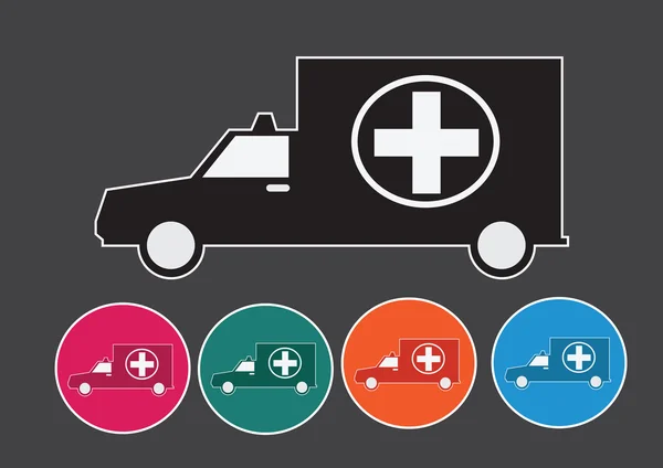 Ambulance voiture signe médical — Image vectorielle