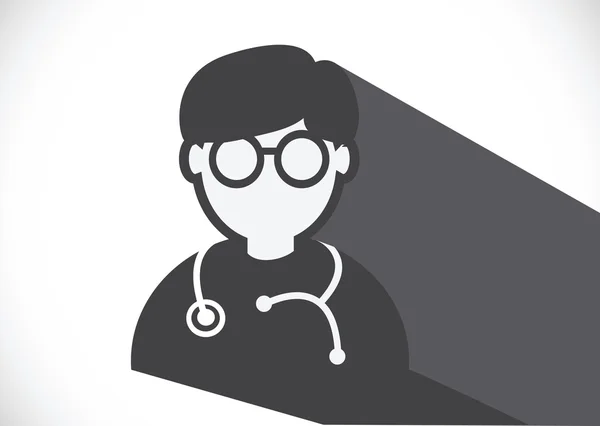 Доктор с иконой стетоскопа — стоковый вектор