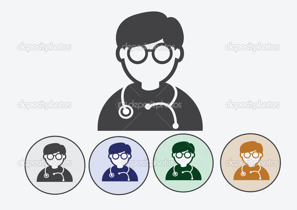 Doctor with stethoscope web icon