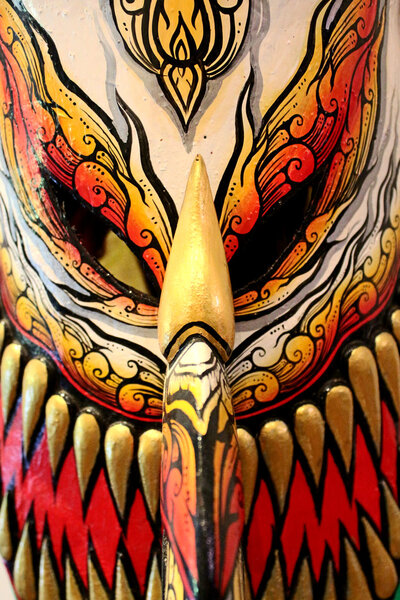 Phi Ta Khon Ghost mask  in Ghosh Mash Festival Phi Ta Khon festi