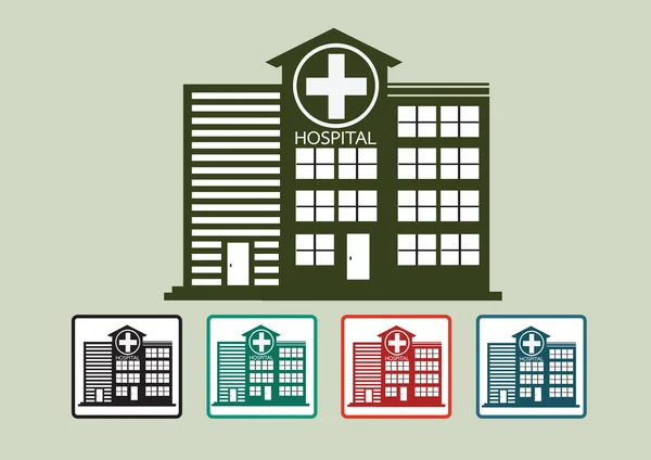 Icono del edificio del hospital diseño en la ilustración — Vector de stock