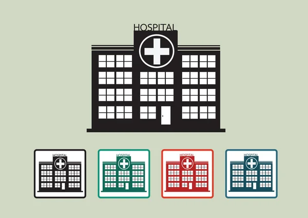Progettazione icona edificio ospedaliero in illustrazione — Vettoriale Stock