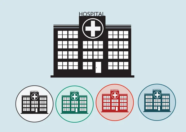 Дизайн иконы здания больницы на иллюстрации — стоковый вектор