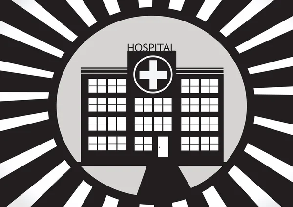 Krankenhaus Gebäude Ikone Design in der Illustration — Stockvektor