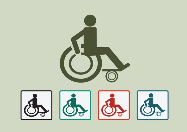 Discapacidad silla de ruedas Icono de diseño — Archivo Imágenes Vectoriales