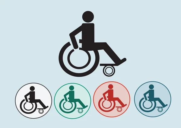 Wózka handicapu ikona designu — Wektor stockowy
