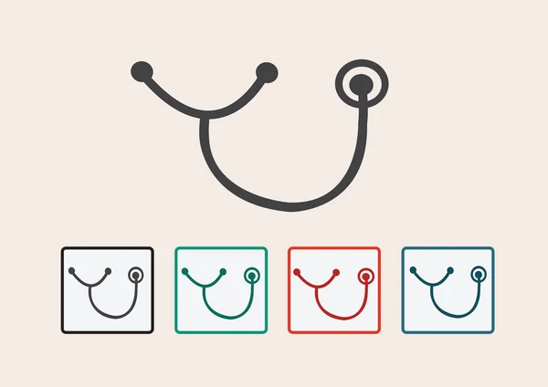 Stethoscope icons — Stock Vector