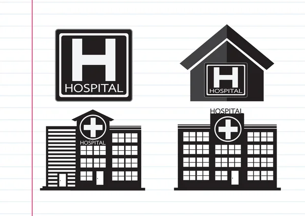 病院建築の図のアイコン設計 — ストックベクタ