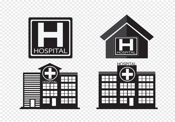 Progettazione icona edificio ospedaliero in illustrazione — Vettoriale Stock