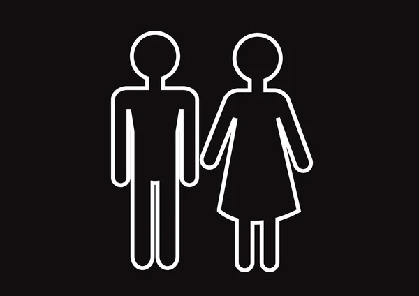 Pictogramme Homme Femme Signer icônes, signe de toilette ou icône de toilettes — Image vectorielle