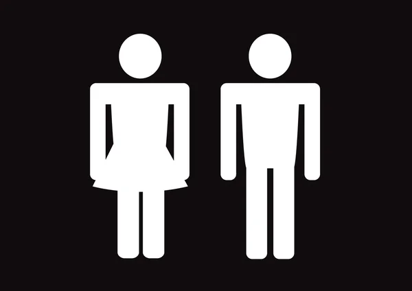 Pittogramma Uomo Donna segno icone, segno di toilette o icona del bagno — Vettoriale Stock