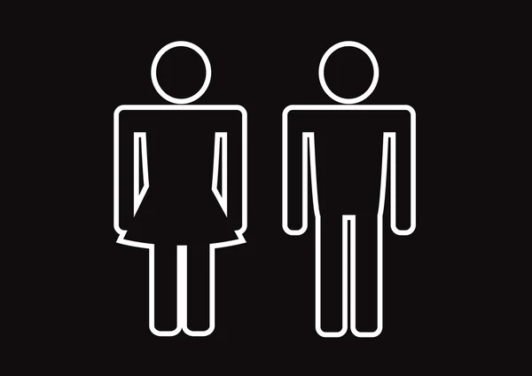 Pictogram man vrouw teken icons, WC teken of toilet pictogram — Stockvector