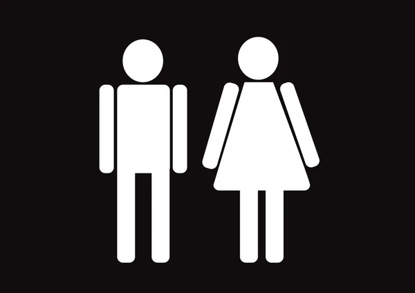 Pictogramme Homme Femme Signer icônes, signe de toilette ou icône de toilettes — Image vectorielle