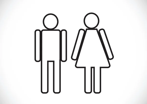 Piktogram man kvinna tecken ikoner, toalett skylt eller toaletten ikonen — Stock vektor