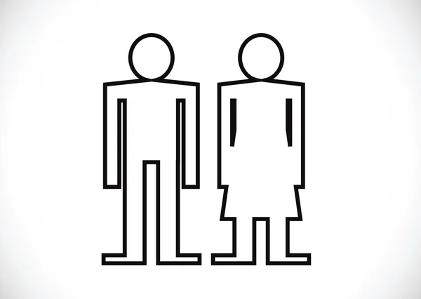 Pictograma Man Woman Ícones de assinatura, sinal de vaso sanitário ou ícone de banheiro — Vetor de Stock
