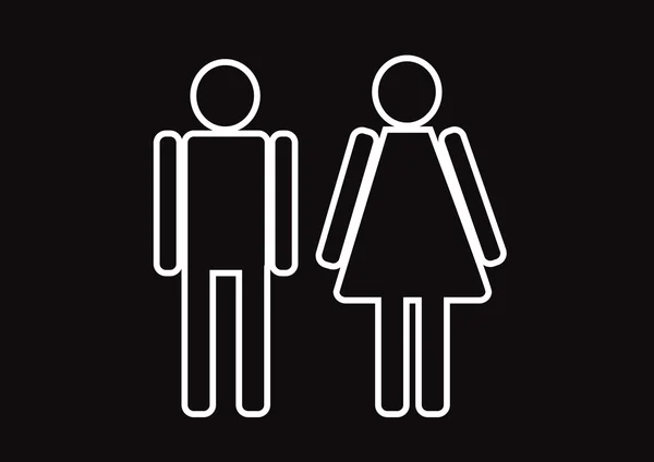 Pictograma Man Woman Ícones de assinatura, sinal de vaso sanitário ou ícone de banheiro — Vetor de Stock