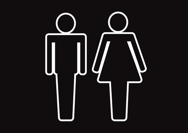 ピクトグラムの男性女性符号アイコン、トイレのサインやトイレのアイコン — ストックベクタ