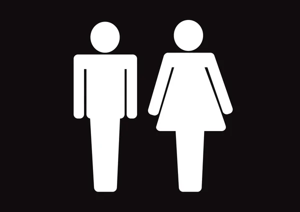 Piktogramm Mann Frau Zeichen Symbole, Toilettenschild oder Toilettensymbol — Stockvektor