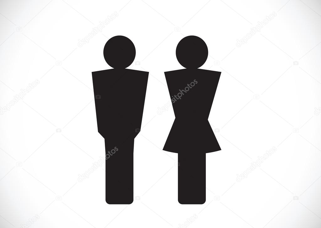 Pictogram Man Woman Sign icons, toilet sign or restroom icon