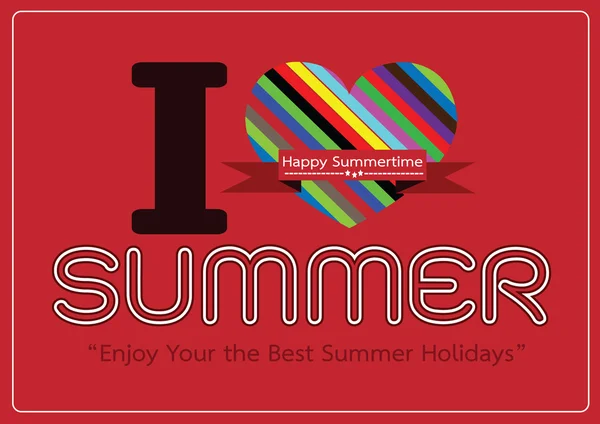 Me encanta el concepto de verano idea tarjeta de diseño — Archivo Imágenes Vectoriales