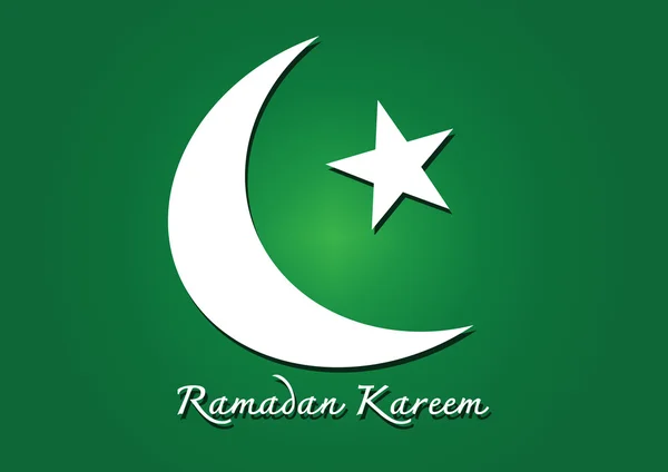 Ramadan Kareem Luna colorata e stella per il mese santo dei musulmani — Vettoriale Stock