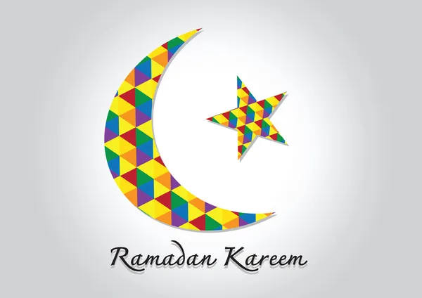 Ramazan kareem renkli ay ve yıldız Müslüman kutsal ay için — Stok Vektör